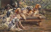 Osthaus, Edmund Henry Seven English Setters oil on canvas